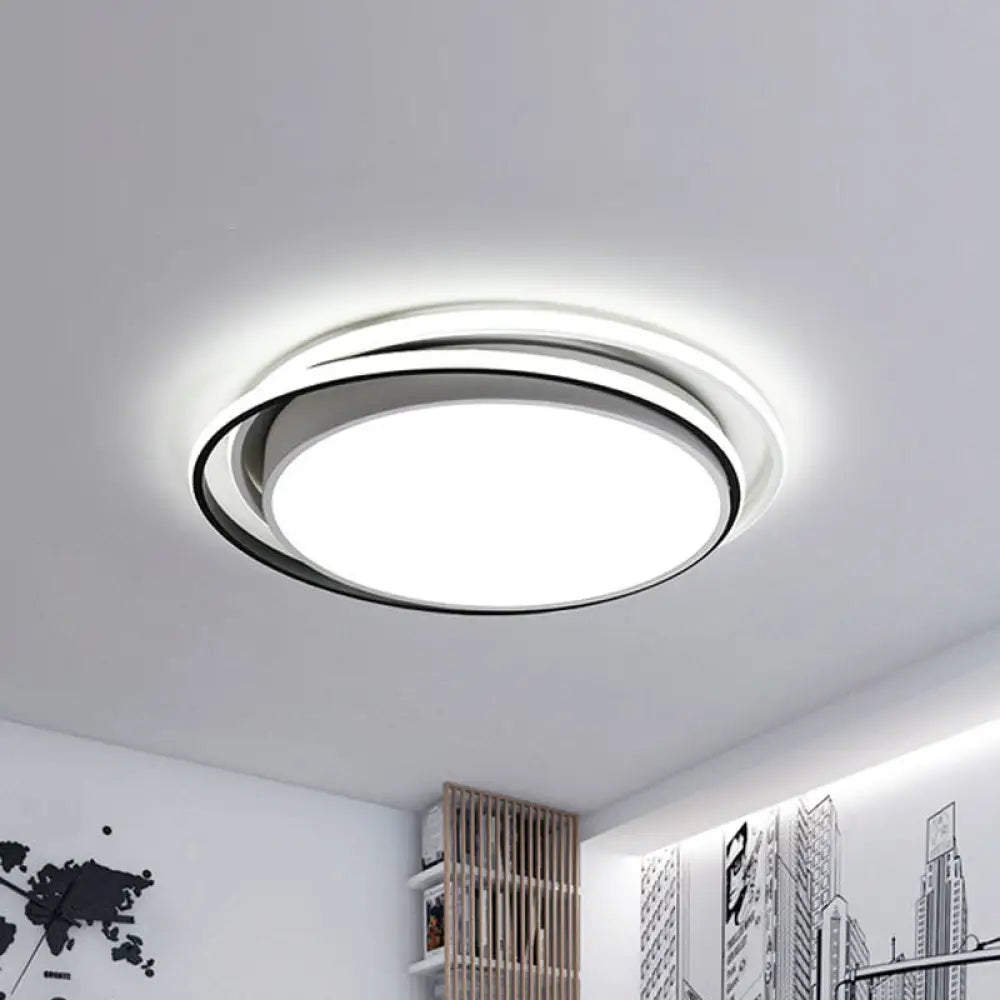 15’/19’ Extra-Thin Round Flush Mounted Led Ceiling Lamp - Minimalistic Acrylic Design In