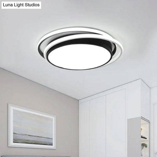 15/19 Extra-Thin Round Flush Mounted Led Ceiling Lamp - Minimalistic Acrylic Design In