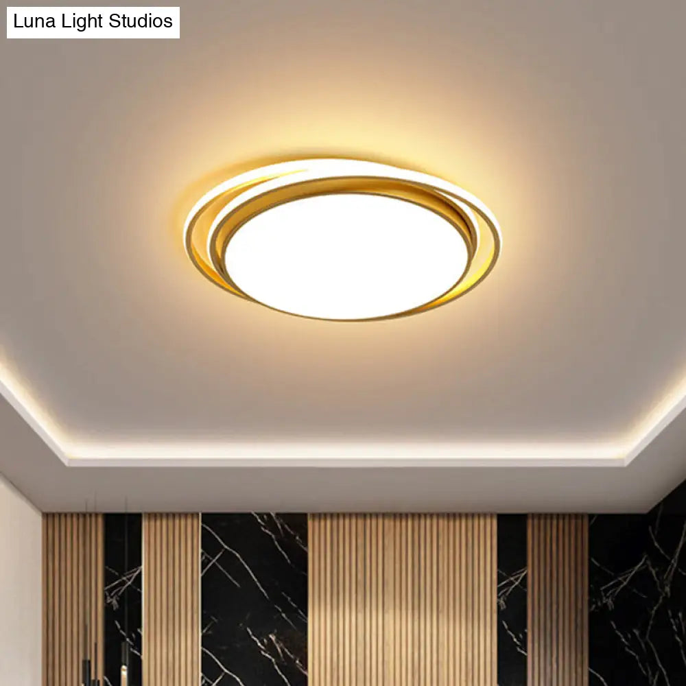 15/19 Extra-Thin Round Flush Mounted Led Ceiling Lamp - Minimalistic Acrylic Design In