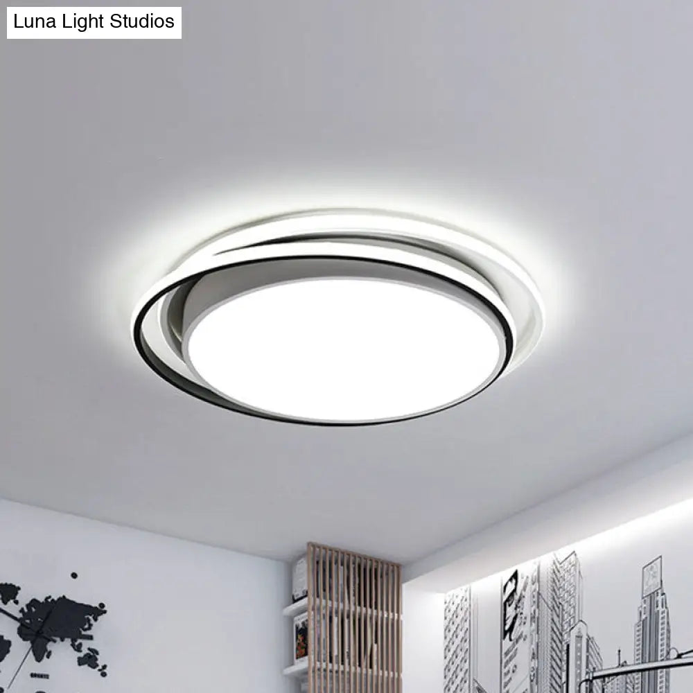 15/19 Extra-Thin Round Flush Mounted Led Ceiling Lamp - Minimalistic Acrylic Design In