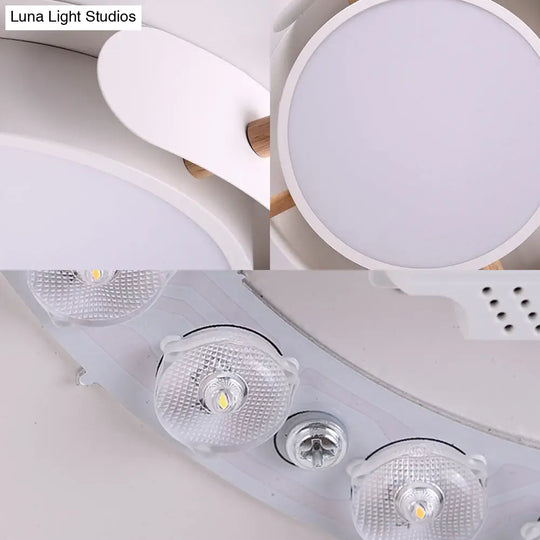 15/19 Minimalist Led Flush Ceiling Light With Acrylic Shade - White Round Lamp Warm/White