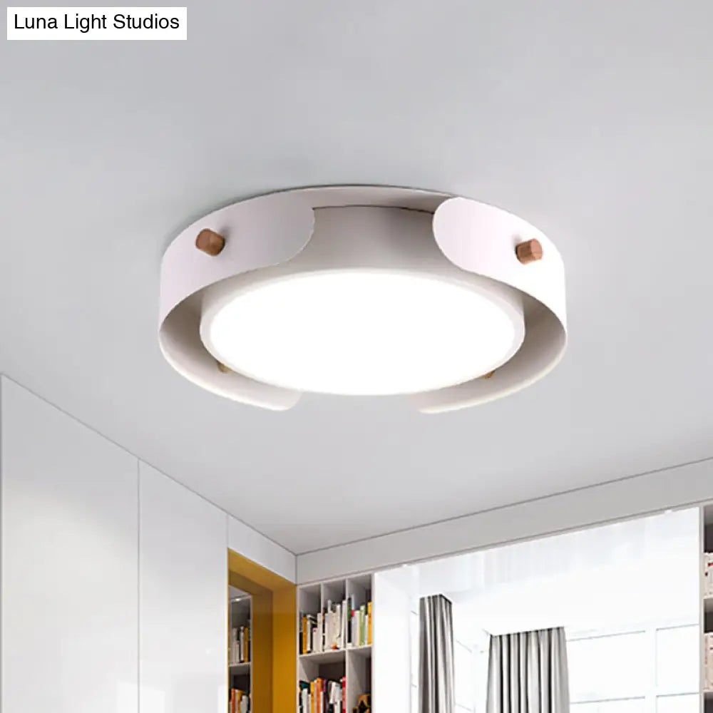 15/19 Minimalist Led Flush Ceiling Light With Acrylic Shade - White Round Lamp Warm/White