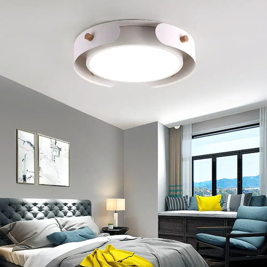 15’/19’ Minimalist Led Flush Ceiling Light With Acrylic Shade - White Round Lamp Warm/White /