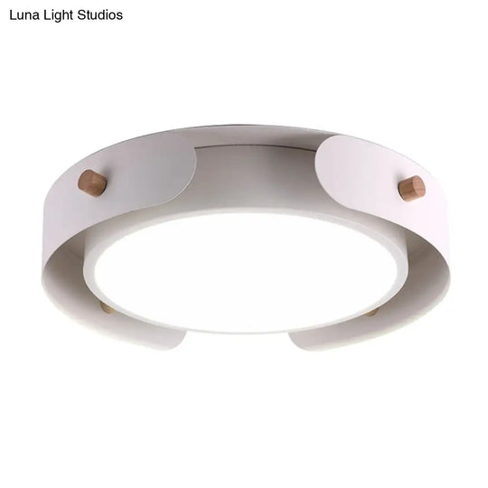 15/19 Minimalist Led Flush Ceiling Light With Acrylic Shade - White Round Lamp Warm/White