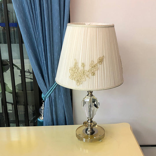 Mimosa - Rhombus-Like Reading Lamp: Clear Crystal Night Table Light
