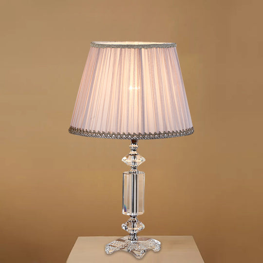 Sofia - Blue/Cream Gray/Beige Tapered Pleated Shade Table Lamp