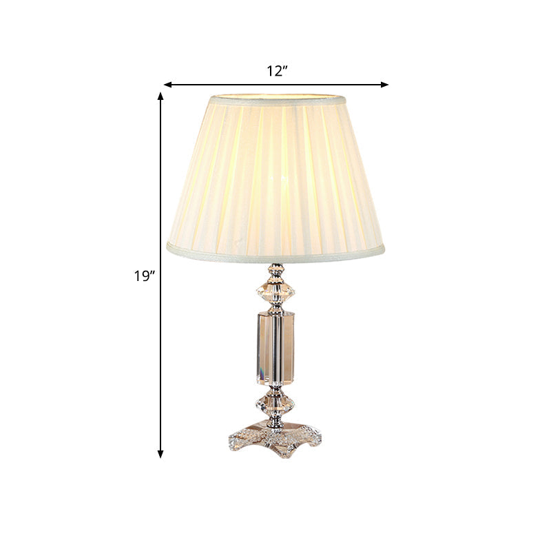 Sofia - Blue/Cream Gray/Beige Tapered Pleated Shade Table Lamp