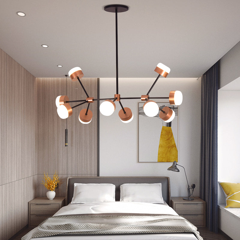 Modern Sputnik Gold Pendant Light For Bedroom - Acrylic 10/12-Head Ceiling Island Drop 10 /