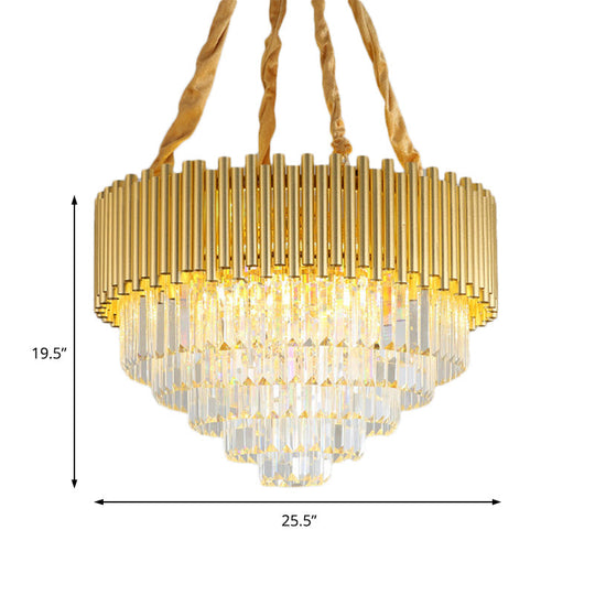 Contemporary 3-Tier Circle Hanging Lamp - Brass Finish