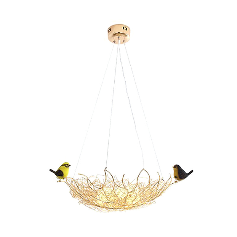 16/19.5 Wide Nest Metal Art Deco Chandelier - 2-Light Hanging Ceiling Lamp Fixture