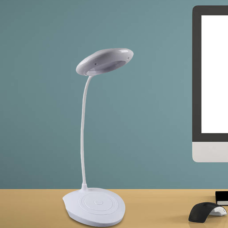 Modern Led Circle Shade Desk Lamp For Bedside Usb Charging White