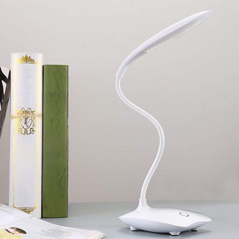 Simple Style Led Desk Lamp - Touch Sensitive 3 Gear Plastic Ideal For Study Or Bedside