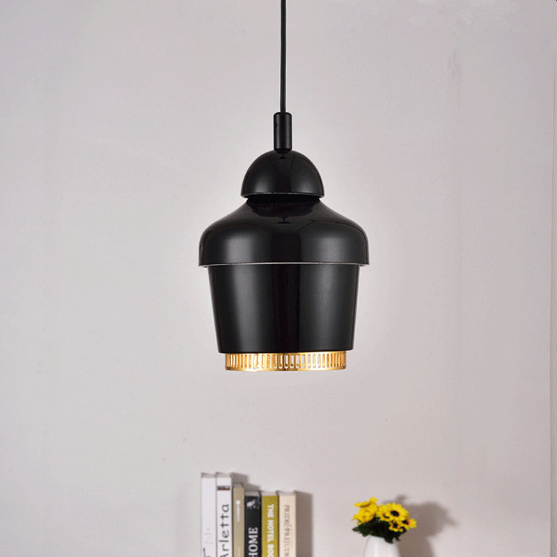 Modern Black/White/Chrome Jar Pendant Ceiling Light - Stylish Iron Hanging Pendant Light