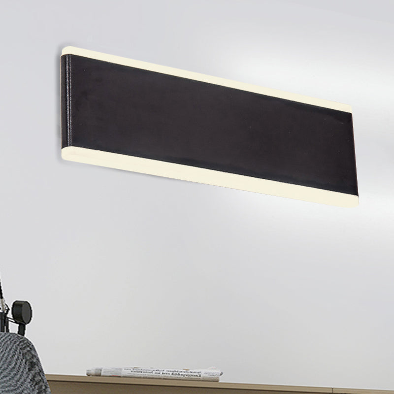 Minimalistic Black Rectangle Led Aluminum Wall Light Fixture For Dining Room - Sizes: 4.5/7 Dia /