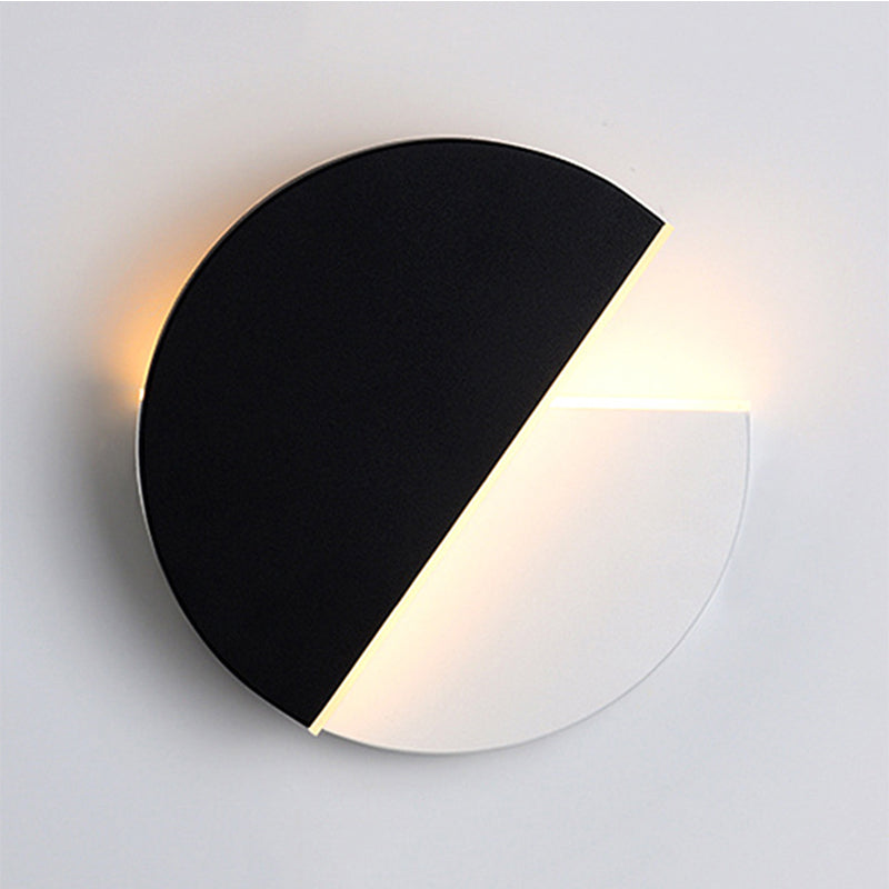 Sleek Black And White Rotatable Led Acrylic Wall Lamp - Simplicity In Design