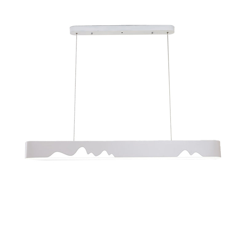 Modern LED Linear Chandelier - White/Black/Green - Rectangular Design - Hanging Ceiling Light in White/Warm Light - 35.5"/47" Wide