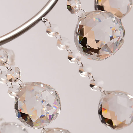 Vintage Silver Chandelier: Metal Ceiling Lamp - 3/5-Head Fixture With Candle & Crystal Ball