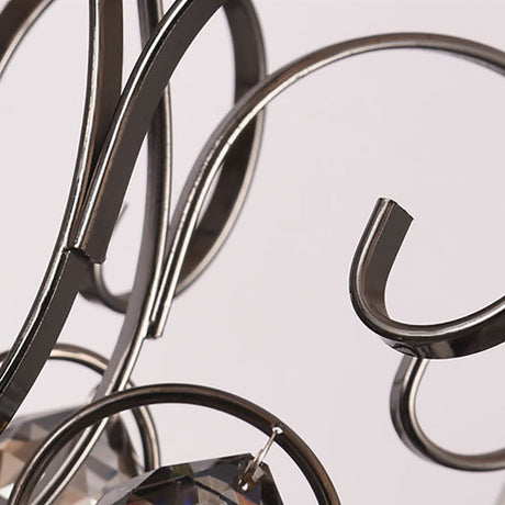 Vintage Style Smoke Gray Crystal Chandelier Light - Pendant Lighting With Candle 3/5 Lights For