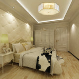 Golden Flower Flush Led Pendant Light With Modern Clear Crystal Design And Acrylic Diffuser -