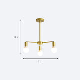 Gold Radial Chandelier With Bare Bulb - Modern 3/4/6 Ceiling Lights For Bedroom