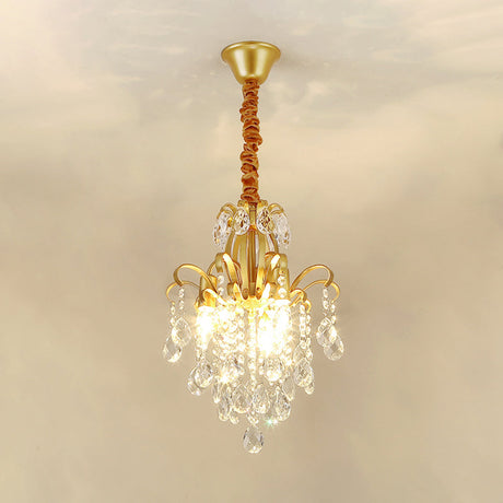 Modernist Style Crystal Chandelier With 3/6 Heads - Black/Gold Ceiling Pendant Light For Bedroom