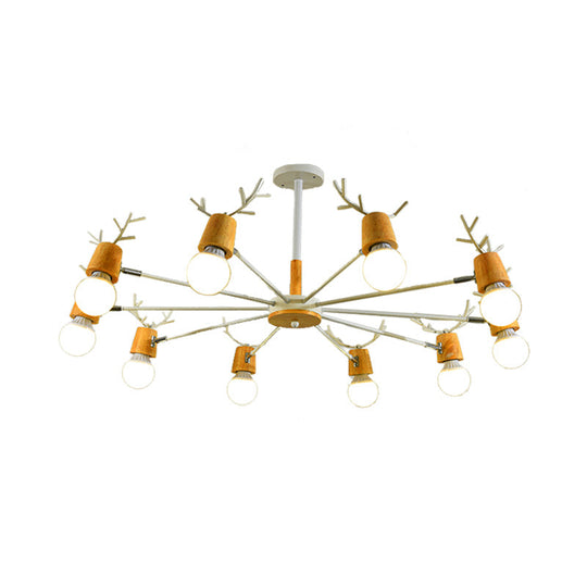 Sputnik Metal Chandelier - Modern Ceiling Hang Fixture With Bare Bulb For Bedroom 3/6/8 Lights