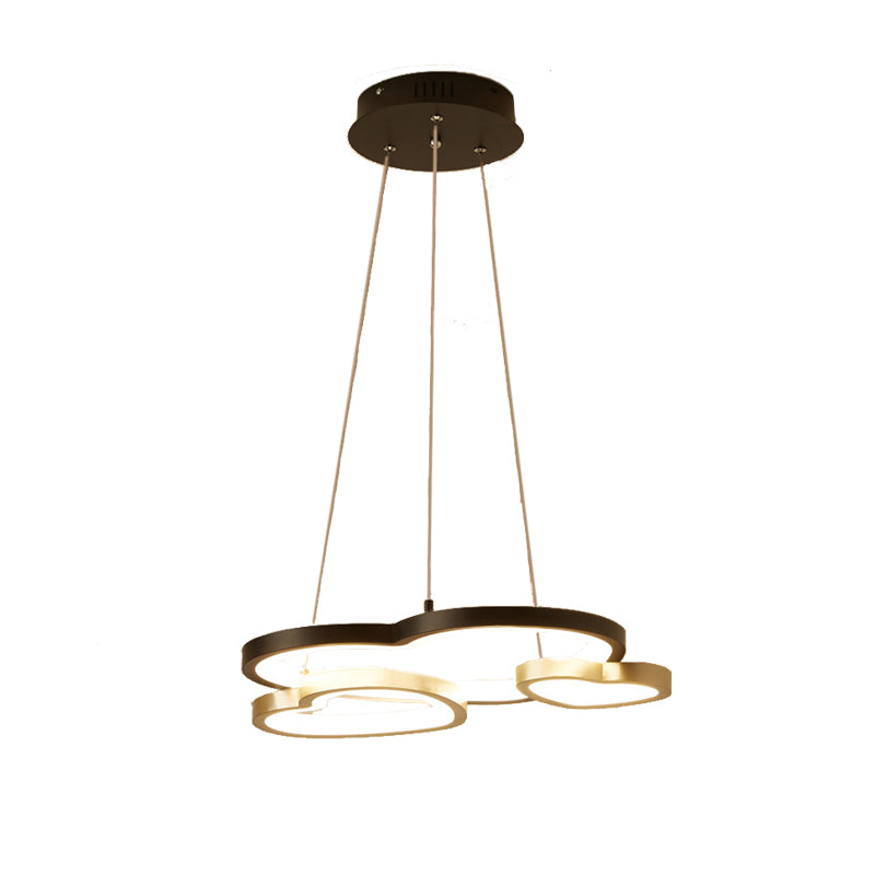 Modern Led Heart-Shaped Chandelier Pendant Light - Black & Gold