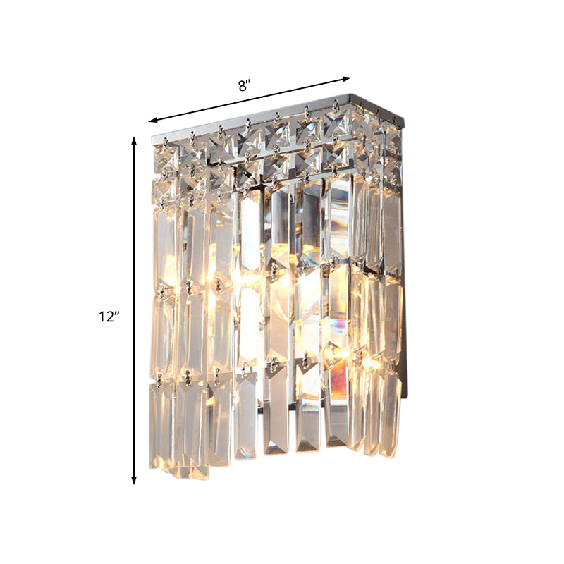 Modern Chrome Crystal Prism Sconce Lighting - Wall Mounted Lamp For Corridors
