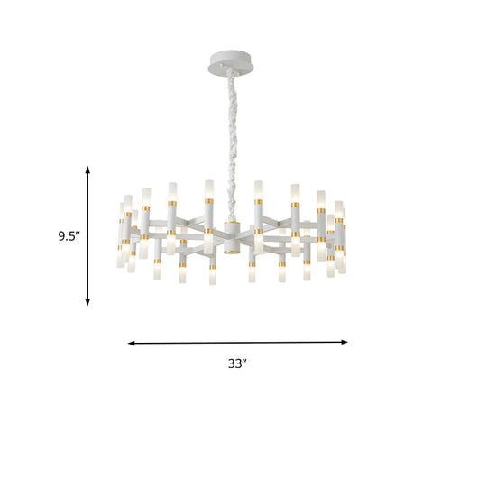 Modern Led Bedroom Chandelier With Iron Shade (24/36/60 Lights) - Black/White Pendant Ceiling Light