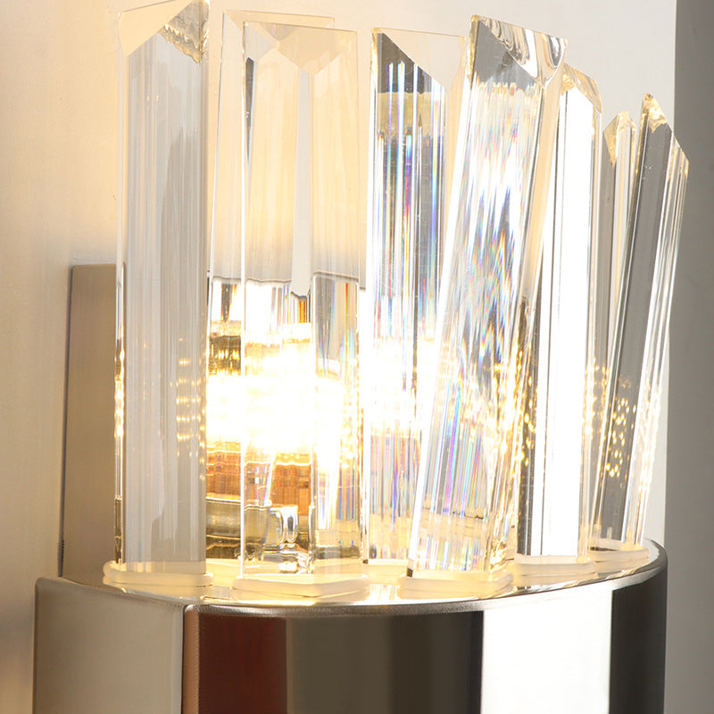 Modern K9 Crystal Sconce Wall Light For Bedroom - Clear Finish