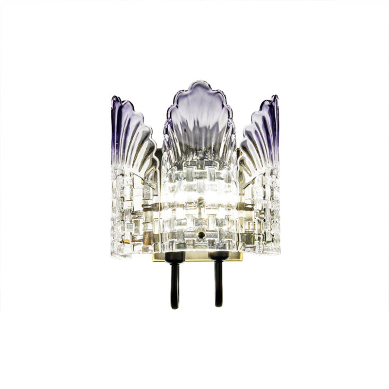 Clear Crystal Wall Sconce - Modern 2-Light Fixture For Living Room