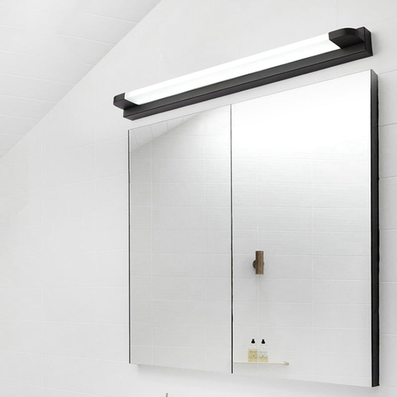 Modern Led Vanity Sconce Light For Bathroom - Slim 18/21.5 Wide Warm/White Lighting Metal Finish