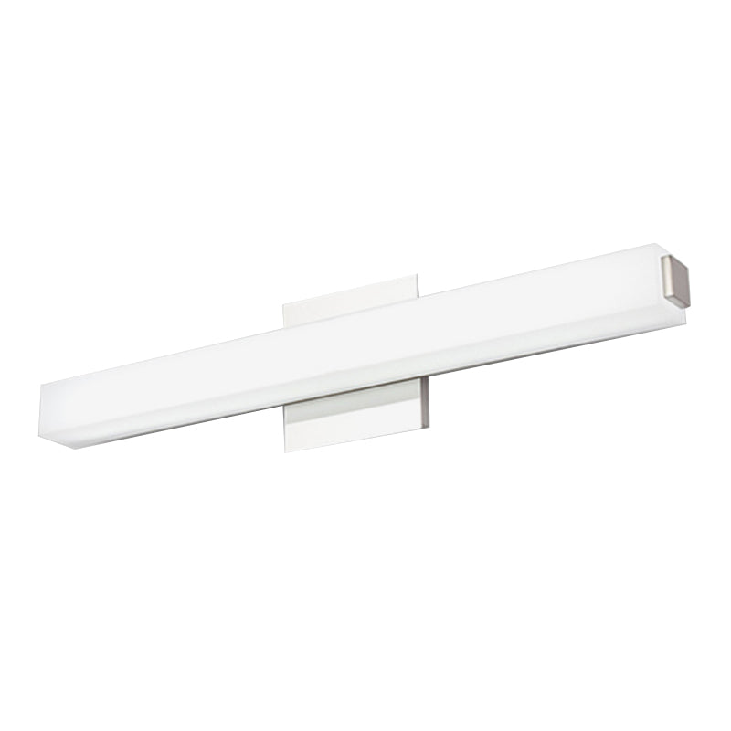 Modern Led Wall Sconce With Acrylic Shade Chrome Finish Rectangular Vanity Lighting In Warm/White