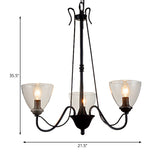 Modern Black Clear Glass Pendant Light Chandelier For Living Room - 3/5/6 Lights