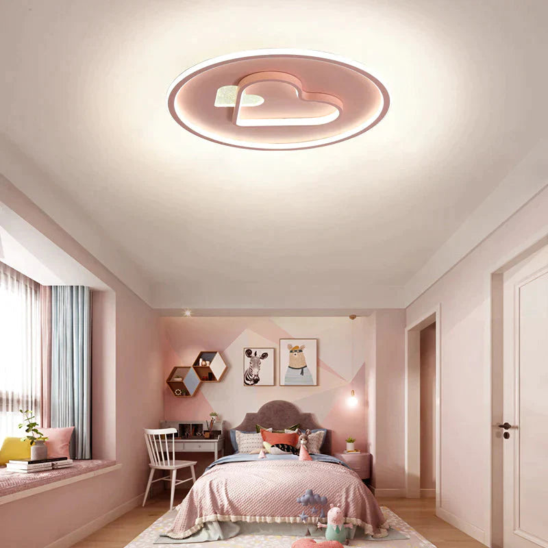 Modern Minimalist Bedroom Love Led Ceiling Lamp 42Cm Pink / Warm Light