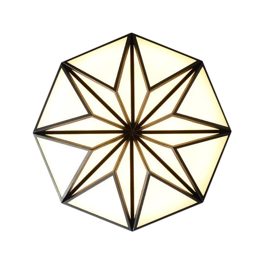 Geometric Acrylic Led Flush Light For Great Room Ceiling - Black/White/Gold