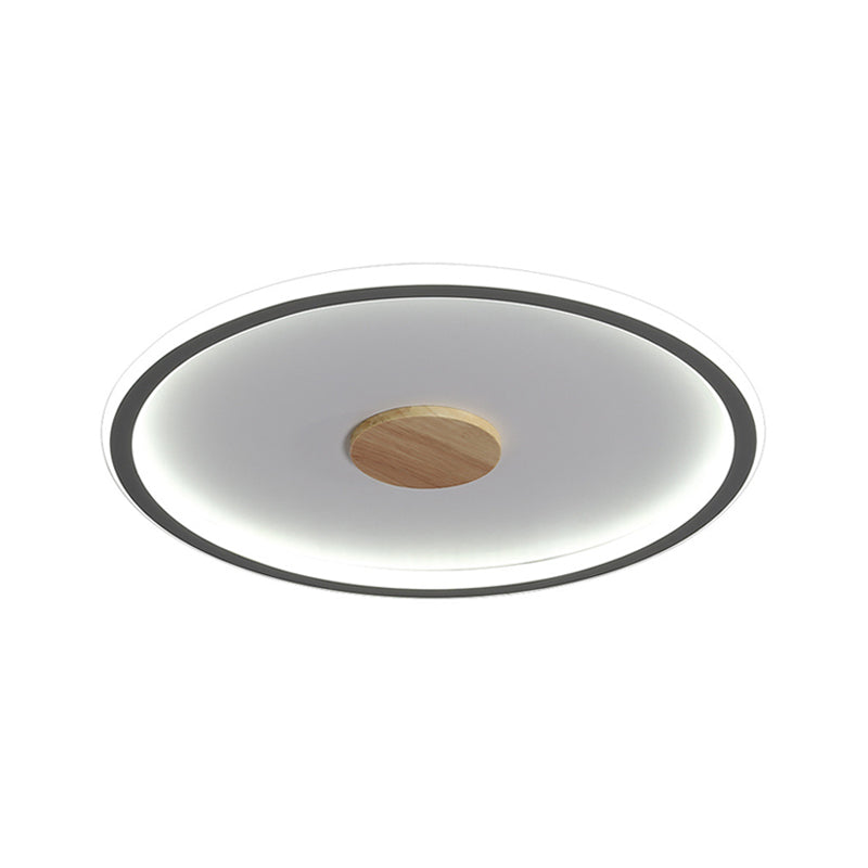 Circular Led Flushmount Ceiling Light In Black/Grey With Warm/White Lighting - 16.5/20.5 Diameter