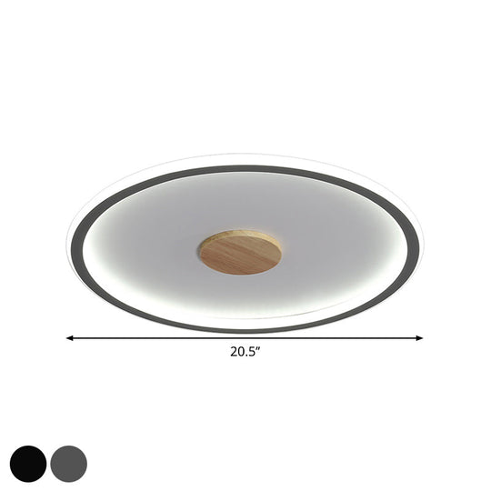 Circular Led Flushmount Ceiling Light In Black/Grey With Warm/White Lighting - 16.5/20.5 Diameter