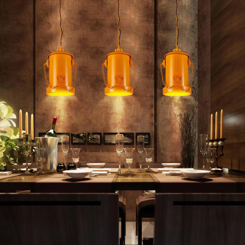 Metallic Fire Hydrant Hanging Light: Creative 1-Light Suspension For Restaurant Bar Yellow
