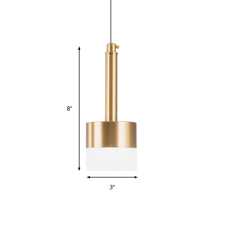 Nordic Gold Drum Ceiling Pendant Light With 1 Metal Head - Perfect For Bedroom