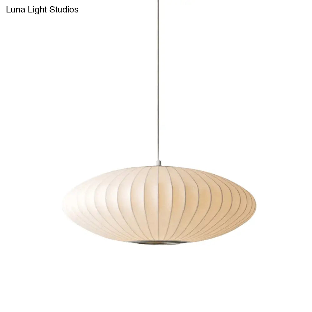 16’/19.5’/23.5’W Saucer Hanging Ceiling Light Modernist Fabric 1 White Suspension Pendant