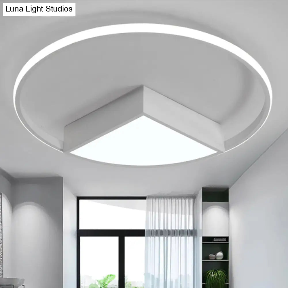 16’/19.5’/23.5’ Wide Acrylic Flushmount Led Ceiling Light In Black/White With Warm/White Lighting