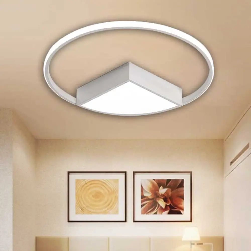 16’/19.5’/23.5’ Wide Acrylic Flushmount Led Ceiling Light In Black/White With Warm/White