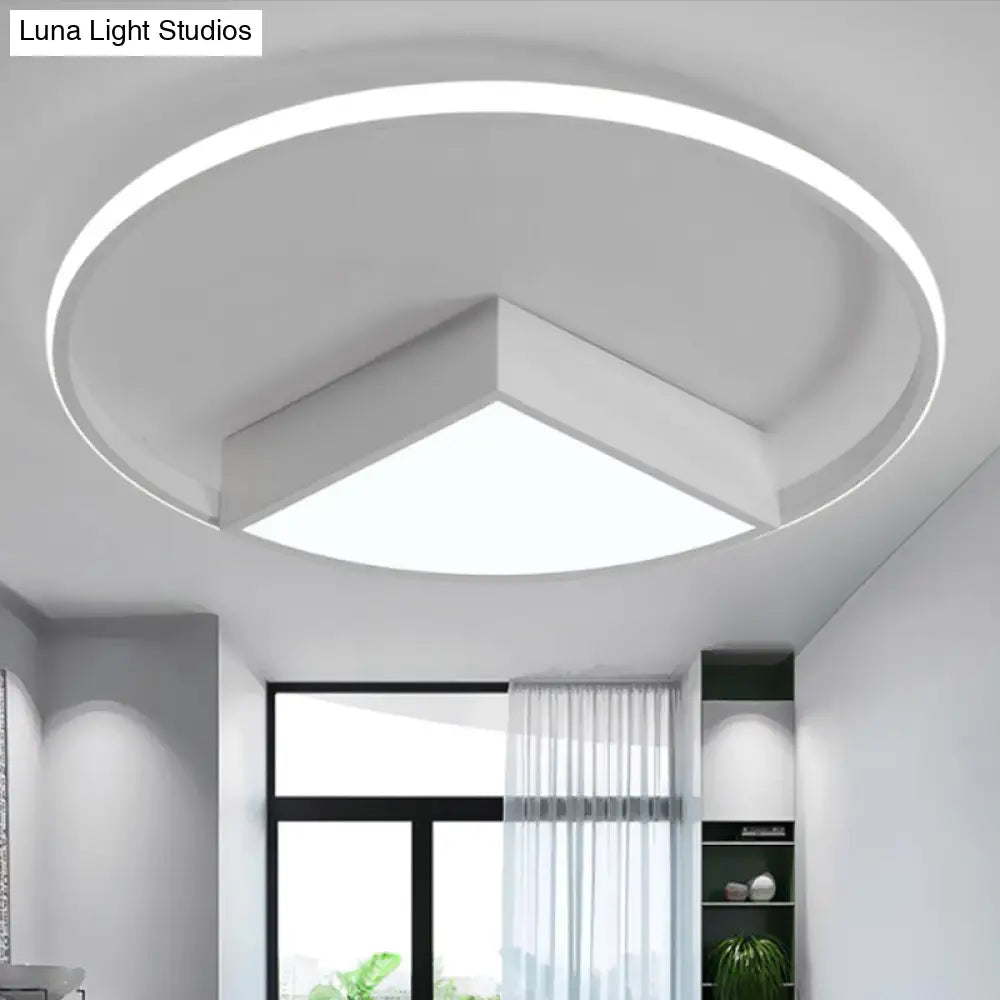 16/19.5/23.5 Wide Acrylic Flushmount Led Ceiling Light In Black/White With Warm/White Lighting