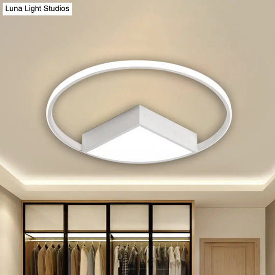 16/19.5/23.5 Wide Acrylic Flushmount Led Ceiling Light In Black/White With Warm/White Lighting
