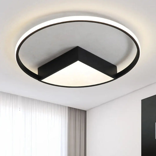 16’/19.5’/23.5’ Wide Acrylic Flushmount Led Ceiling Light In Black/White With Warm/White