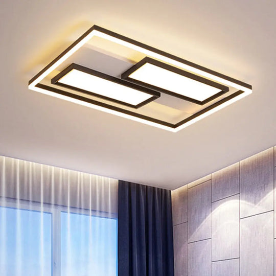 16’/19.5’/35.5’/43’ Wide Superthin Flush Light - Nordic Style Black Metal Led Ceiling