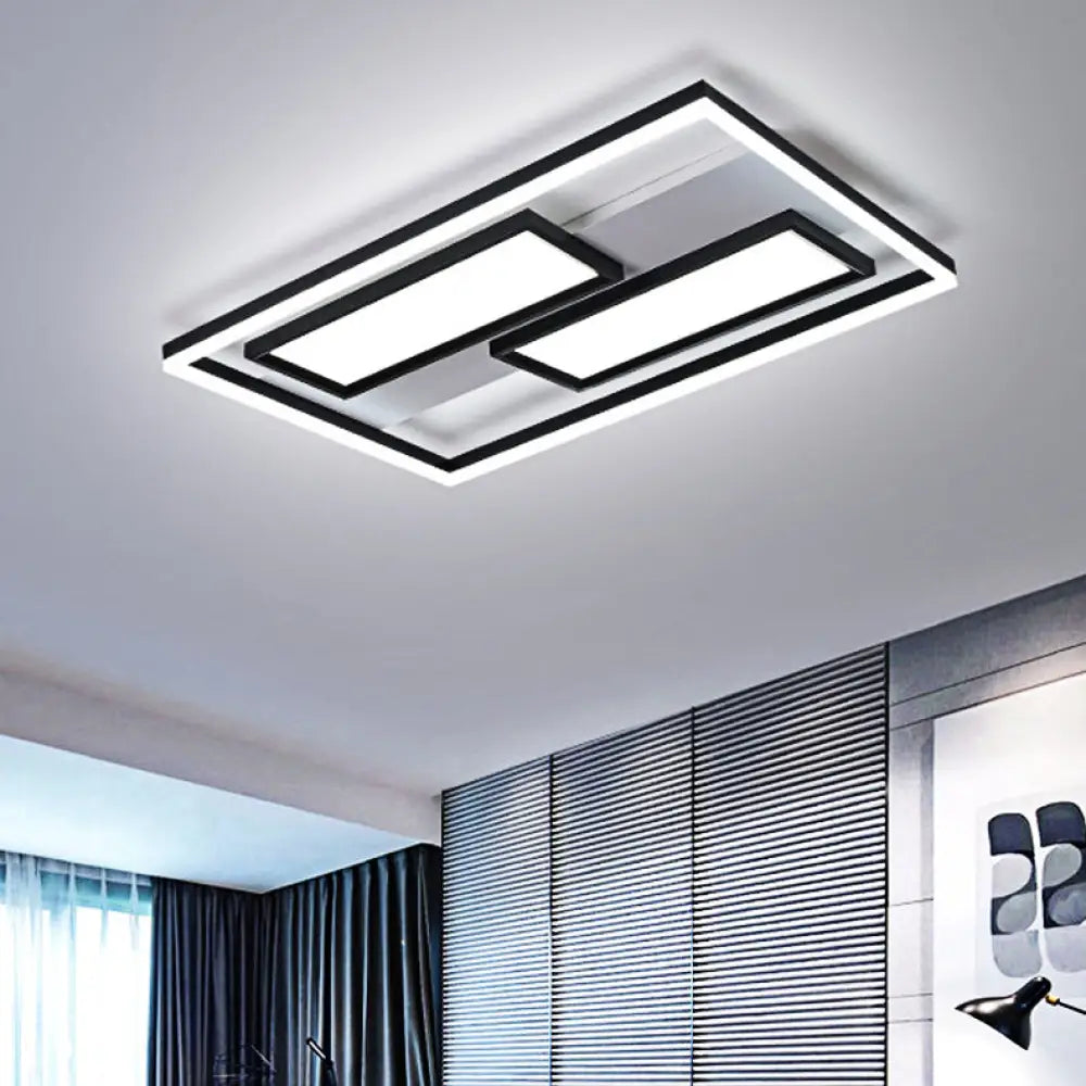 16’/19.5’/35.5’/43’ Wide Superthin Flush Light - Nordic Style Black Metal Led Ceiling