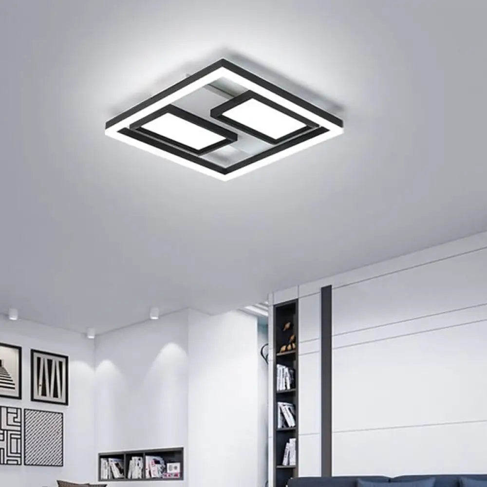 16’/19.5’/35.5’/43’ Wide Superthin Flush Light - Nordic Style Black Metal Led Ceiling