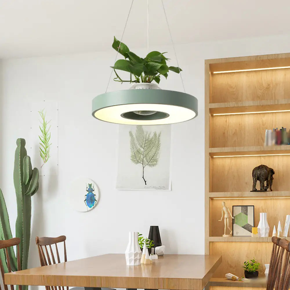 16’/19.5’ Acrylic Led Ceiling Hang Light Nordic Circle Dining Room Down Lighting With Fish Bowl